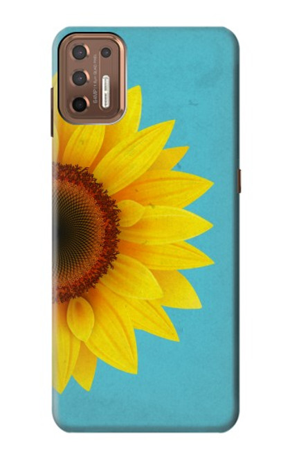 W3039 Vintage Sunflower Blue Hard Case and Leather Flip Case For Motorola Moto G9 Plus