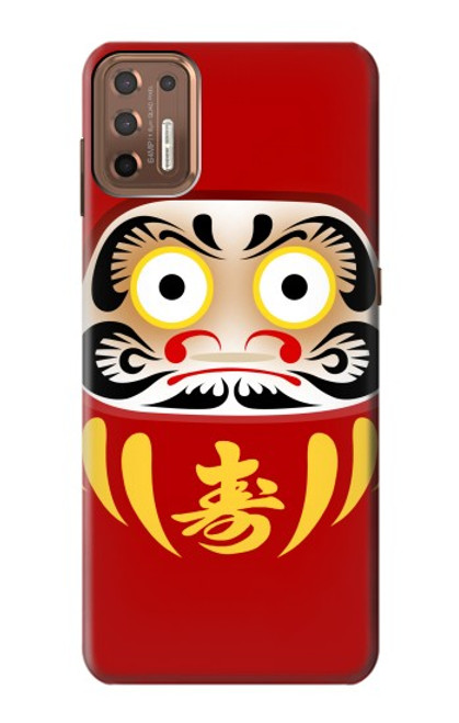 W3045 Japan Good Luck Daruma Doll Hard Case and Leather Flip Case For Motorola Moto G9 Plus