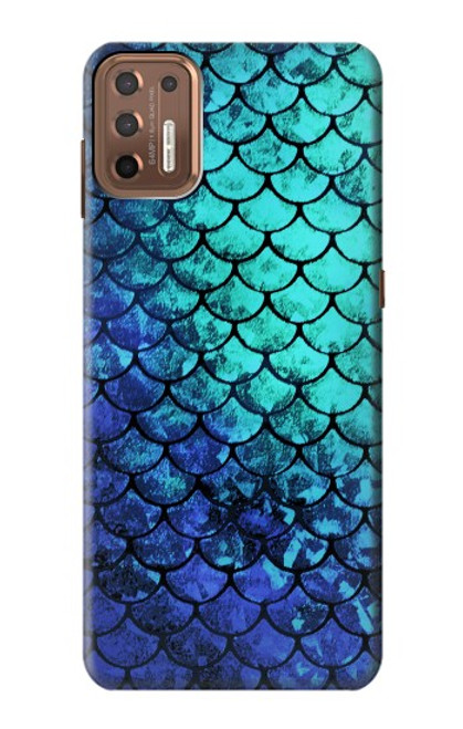 W3047 Green Mermaid Fish Scale Hard Case and Leather Flip Case For Motorola Moto G9 Plus