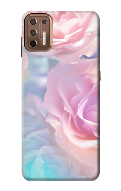 W3050 Vintage Pastel Flowers Hard Case and Leather Flip Case For Motorola Moto G9 Plus