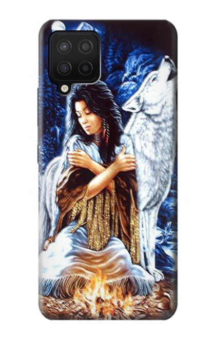 W0147 Grim Wolf Indian Girl Hard Case and Leather Flip Case For Samsung Galaxy A42 5G