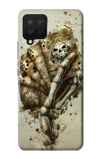 W0550 Skull Card Poker Hard Case and Leather Flip Case For Samsung Galaxy A42 5G