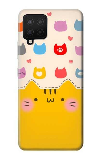 W2442 Cute Cat Cartoon Funny Hard Case and Leather Flip Case For Samsung Galaxy A42 5G