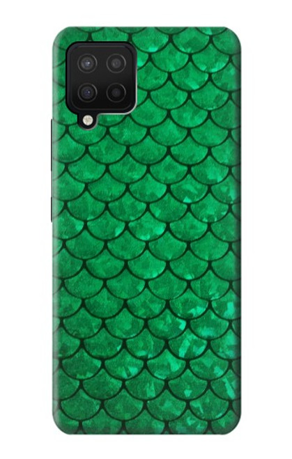 W2704 Green Fish Scale Pattern Graphic Hard Case and Leather Flip Case For Samsung Galaxy A42 5G