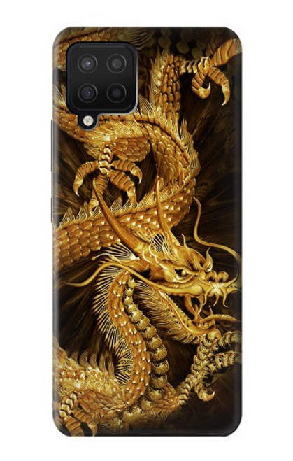 W2804 Chinese Gold Dragon Printed Hard Case and Leather Flip Case For Samsung Galaxy A42 5G