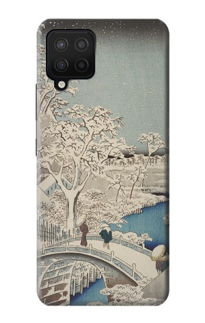 W3350 Utagawa Hiroshige Drum Bridge Yuhi Hill in Meguro Hard Case and Leather Flip Case For Samsung Galaxy A42 5G