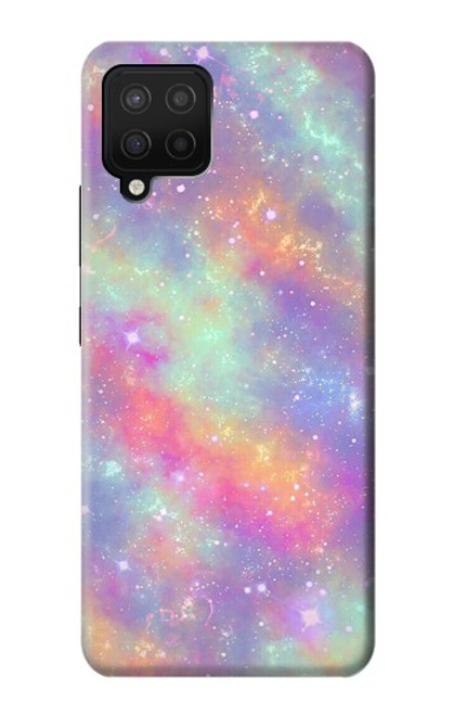 W3706 Pastel Rainbow Galaxy Pink Sky Hard Case and Leather Flip Case For Samsung Galaxy A42 5G