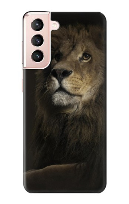 W0472 Lion Hard Case and Leather Flip Case For Samsung Galaxy S21 5G