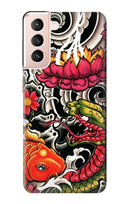 W0605 Yakuza Tattoo Hard Case and Leather Flip Case For Samsung Galaxy S21 5G