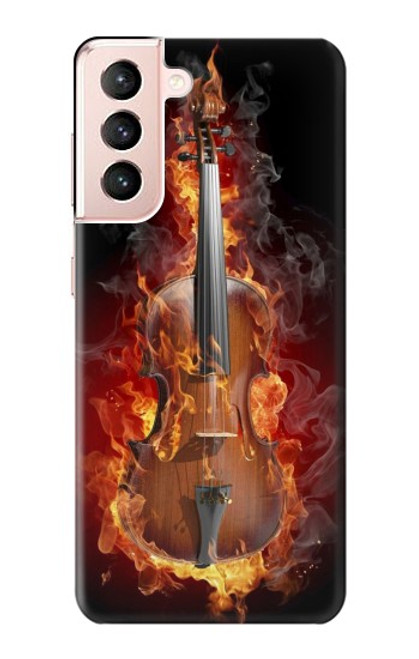 W0864 Fire Violin Hard Case and Leather Flip Case For Samsung Galaxy S21 5G