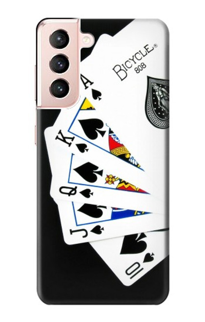 W1078 Poker Royal Straight Flush Hard Case and Leather Flip Case For Samsung Galaxy S21 5G