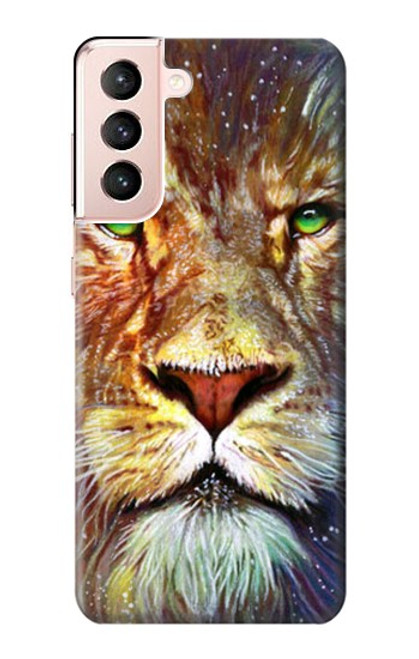 W1354 Lion Hard Case and Leather Flip Case For Samsung Galaxy S21 5G