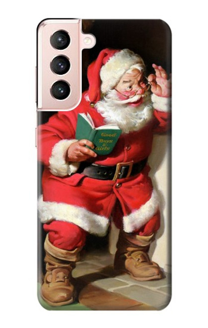 W1417 Santa Claus Merry Xmas Hard Case and Leather Flip Case For Samsung Galaxy S21 5G