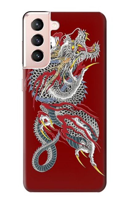 W2104 Yakuza Dragon Tattoo Hard Case and Leather Flip Case For Samsung Galaxy S21 5G