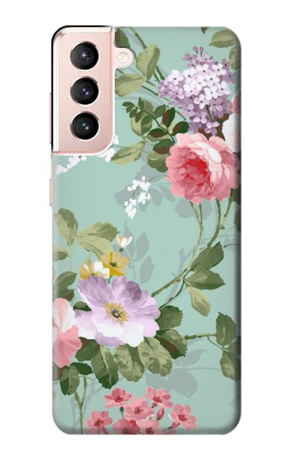 W2178 Flower Floral Art Painting Hard Case and Leather Flip Case For Samsung Galaxy S21 5G