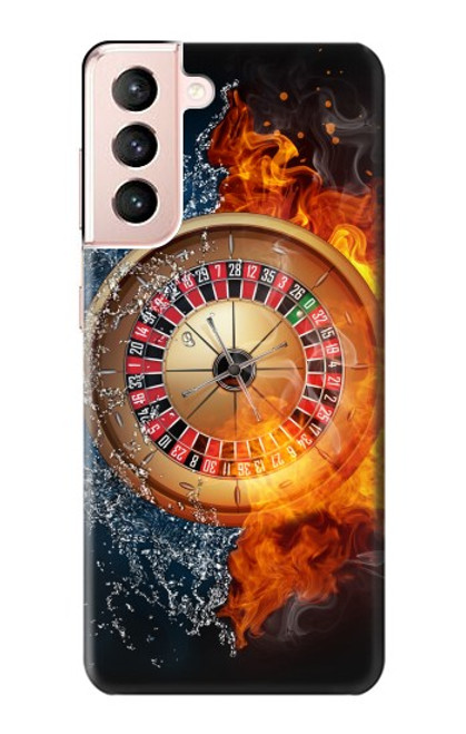 W2289 Roulette Casino Gamble Hard Case and Leather Flip Case For Samsung Galaxy S21 5G