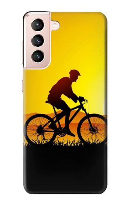 W2385 Bicycle Bike Sunset Hard Case and Leather Flip Case For Samsung Galaxy S21 5G