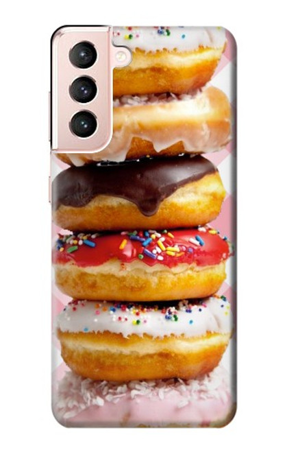 W2431 Fancy Sweet Donuts Hard Case and Leather Flip Case For Samsung Galaxy S21 5G