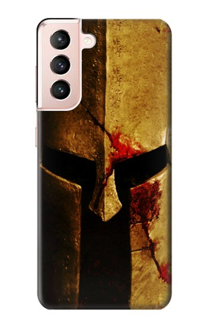 W2439 Warrior Spartan Helmet Hard Case and Leather Flip Case For Samsung Galaxy S21 5G