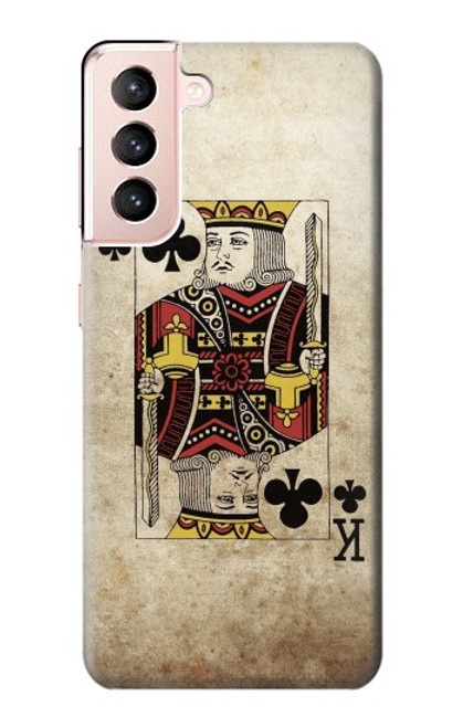 W2528 Poker King Card Hard Case and Leather Flip Case For Samsung Galaxy S21 5G