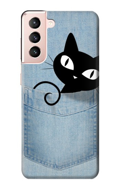 W2641 Pocket Black Cat Hard Case and Leather Flip Case For Samsung Galaxy S21 5G