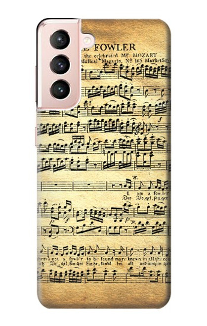 W2667 The Fowler Mozart Music Sheet Hard Case and Leather Flip Case For Samsung Galaxy S21 5G