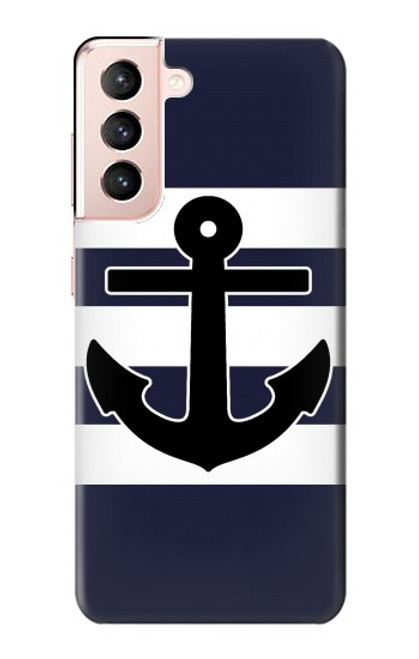 W2758 Anchor Navy Hard Case and Leather Flip Case For Samsung Galaxy S21 5G