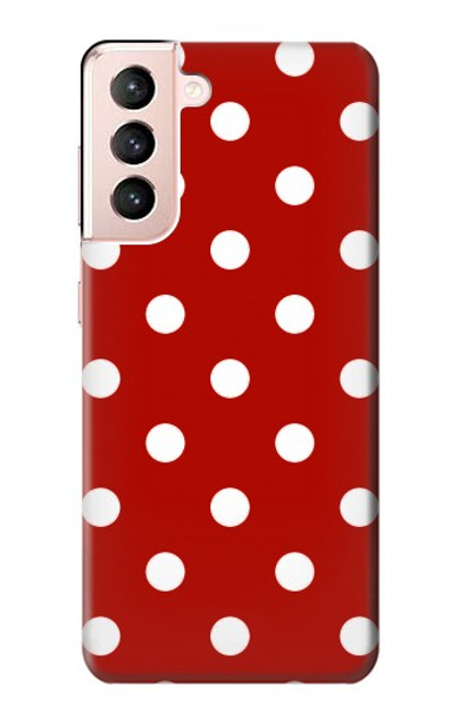 W2951 Red Polka Dots Hard Case and Leather Flip Case For Samsung Galaxy S21 5G