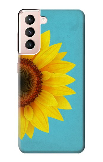 W3039 Vintage Sunflower Blue Hard Case and Leather Flip Case For Samsung Galaxy S21 5G