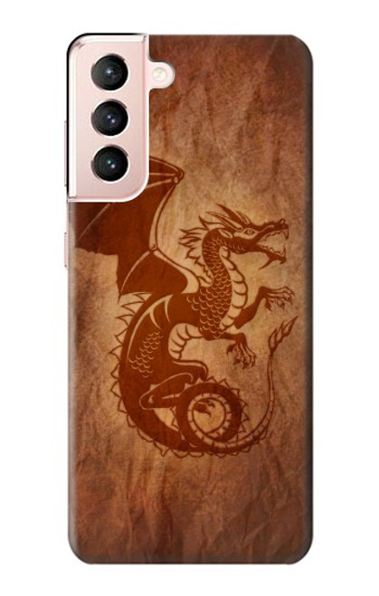 W3086 Red Dragon Tattoo Hard Case and Leather Flip Case For Samsung Galaxy S21 5G