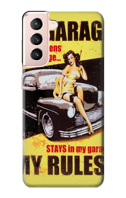 W3198 My Garage Pinup Girl Hard Case and Leather Flip Case For Samsung Galaxy S21 5G