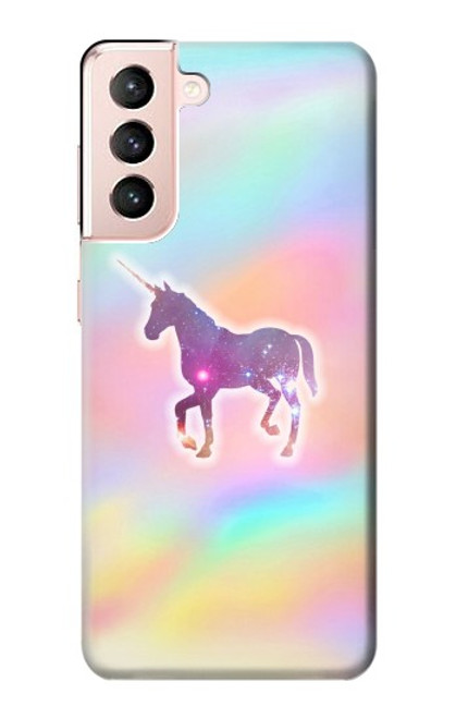 W3203 Rainbow Unicorn Hard Case and Leather Flip Case For Samsung Galaxy S21 5G