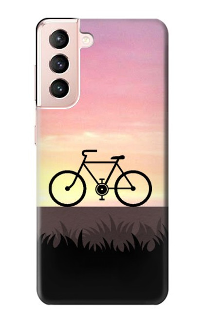 W3252 Bicycle Sunset Hard Case and Leather Flip Case For Samsung Galaxy S21 5G