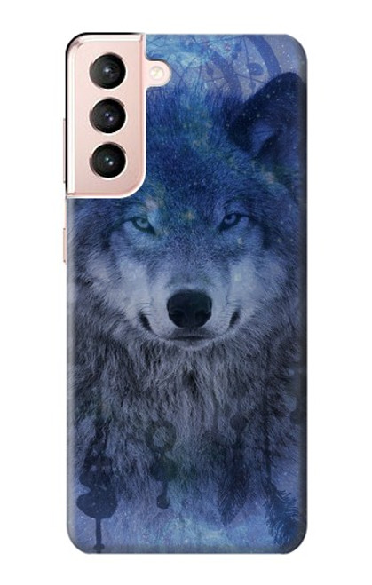 W3410 Wolf Dream Catcher Hard Case and Leather Flip Case For Samsung Galaxy S21 5G