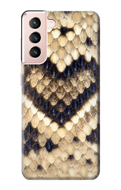 W3417 Diamond Rattle Snake Graphic Print Hard Case and Leather Flip Case For Samsung Galaxy S21 5G