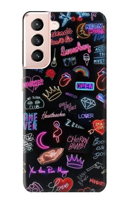 W3433 Vintage Neon Graphic Hard Case and Leather Flip Case For Samsung Galaxy S21 5G