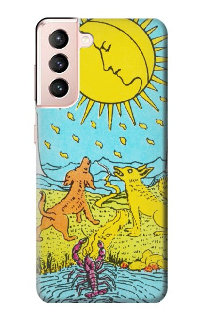 W3435 Tarot Card Moon Hard Case and Leather Flip Case For Samsung Galaxy S21 5G