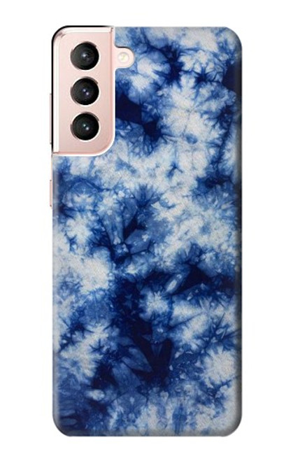 W3439 Fabric Indigo Tie Dye Hard Case and Leather Flip Case For Samsung Galaxy S21 5G