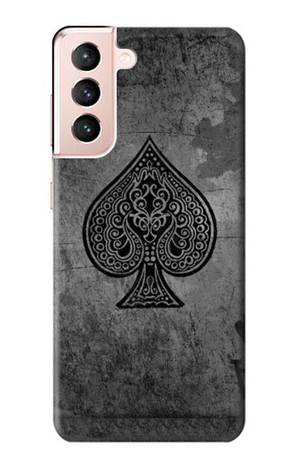 W3446 Black Ace Spade Hard Case and Leather Flip Case For Samsung Galaxy S21 5G
