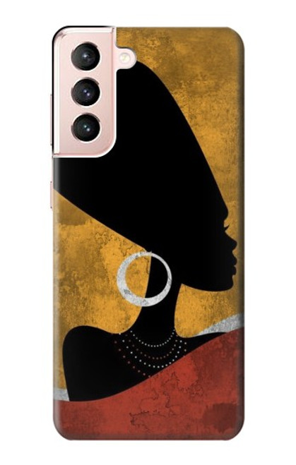 W3453 African Queen Nefertiti Silhouette Hard Case and Leather Flip Case For Samsung Galaxy S21 5G