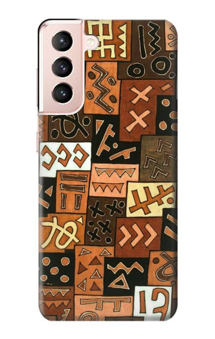 W3460 Mali Art Pattern Hard Case and Leather Flip Case For Samsung Galaxy S21 5G