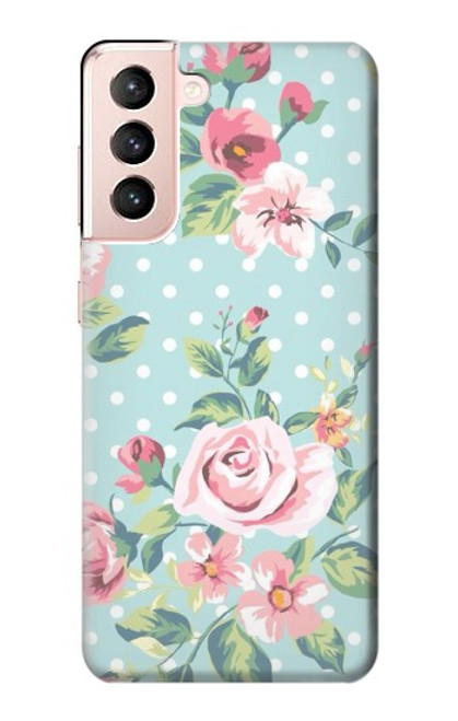 W3494 Vintage Rose Polka Dot Hard Case and Leather Flip Case For Samsung Galaxy S21 5G