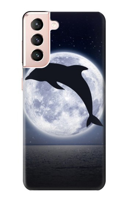 W3510 Dolphin Moon Night Hard Case and Leather Flip Case For Samsung Galaxy S21 5G