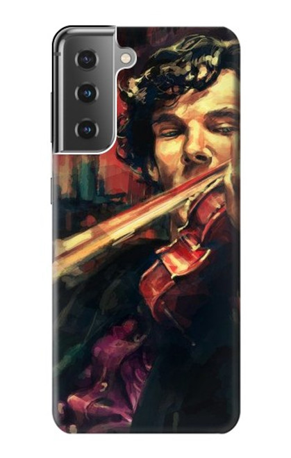 W0723 Violin Art Paint Hard Case and Leather Flip Case For Samsung Galaxy S21 Plus 5G, Galaxy S21+ 5G