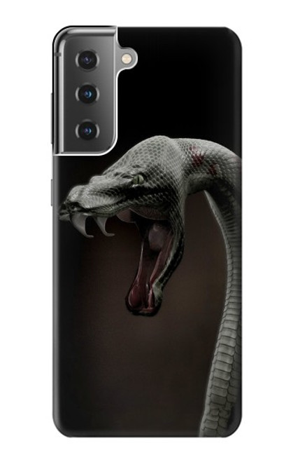 W1597 Black Mamba Snake Hard Case and Leather Flip Case For Samsung Galaxy S21 Plus 5G, Galaxy S21+ 5G