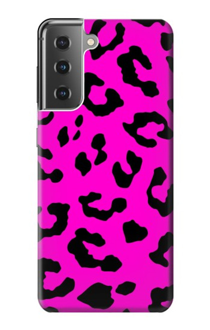 W1850 Pink Leopard Pattern Hard Case and Leather Flip Case For Samsung Galaxy S21 Plus 5G, Galaxy S21+ 5G