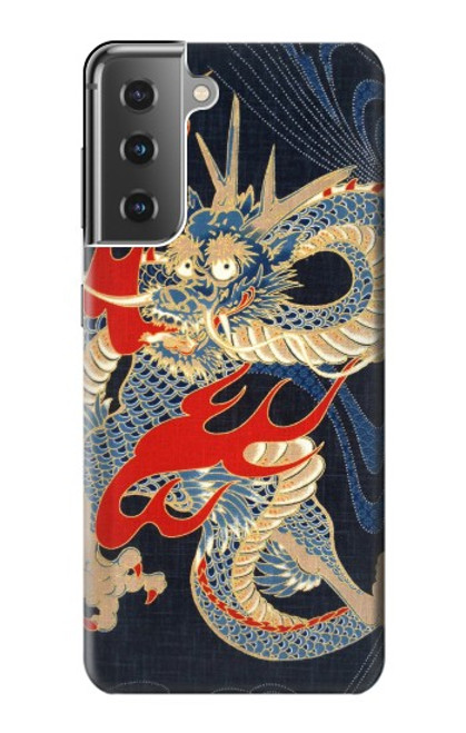 W2073 Japan Dragon Art Hard Case and Leather Flip Case For Samsung Galaxy S21 Plus 5G, Galaxy S21+ 5G