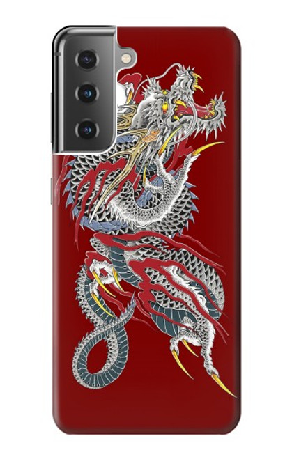 W2104 Yakuza Dragon Tattoo Hard Case and Leather Flip Case For Samsung Galaxy S21 Plus 5G, Galaxy S21+ 5G