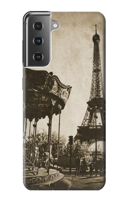 W2174 Eiffel Tower Vintage Paris Hard Case and Leather Flip Case For Samsung Galaxy S21 Plus 5G, Galaxy S21+ 5G