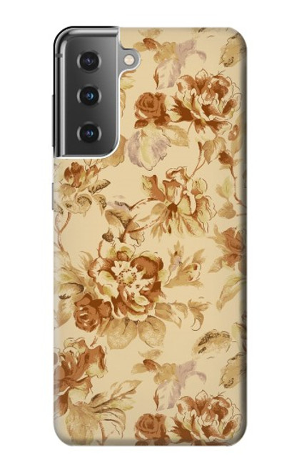 W2180 Flower Floral Vintage Pattern Hard Case and Leather Flip Case For Samsung Galaxy S21 Plus 5G, Galaxy S21+ 5G